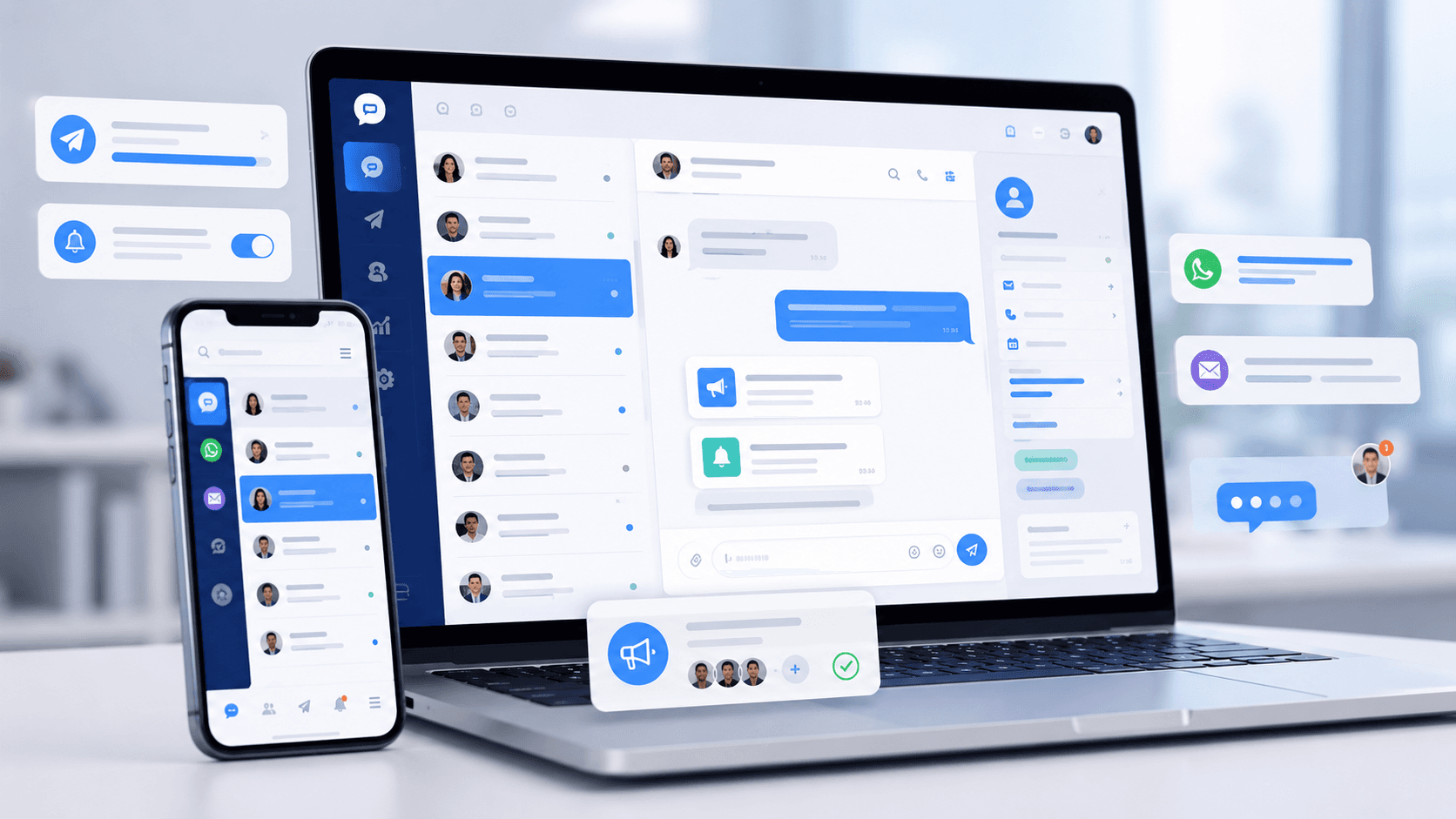 Mockup de mensagens no MyDigitalBot