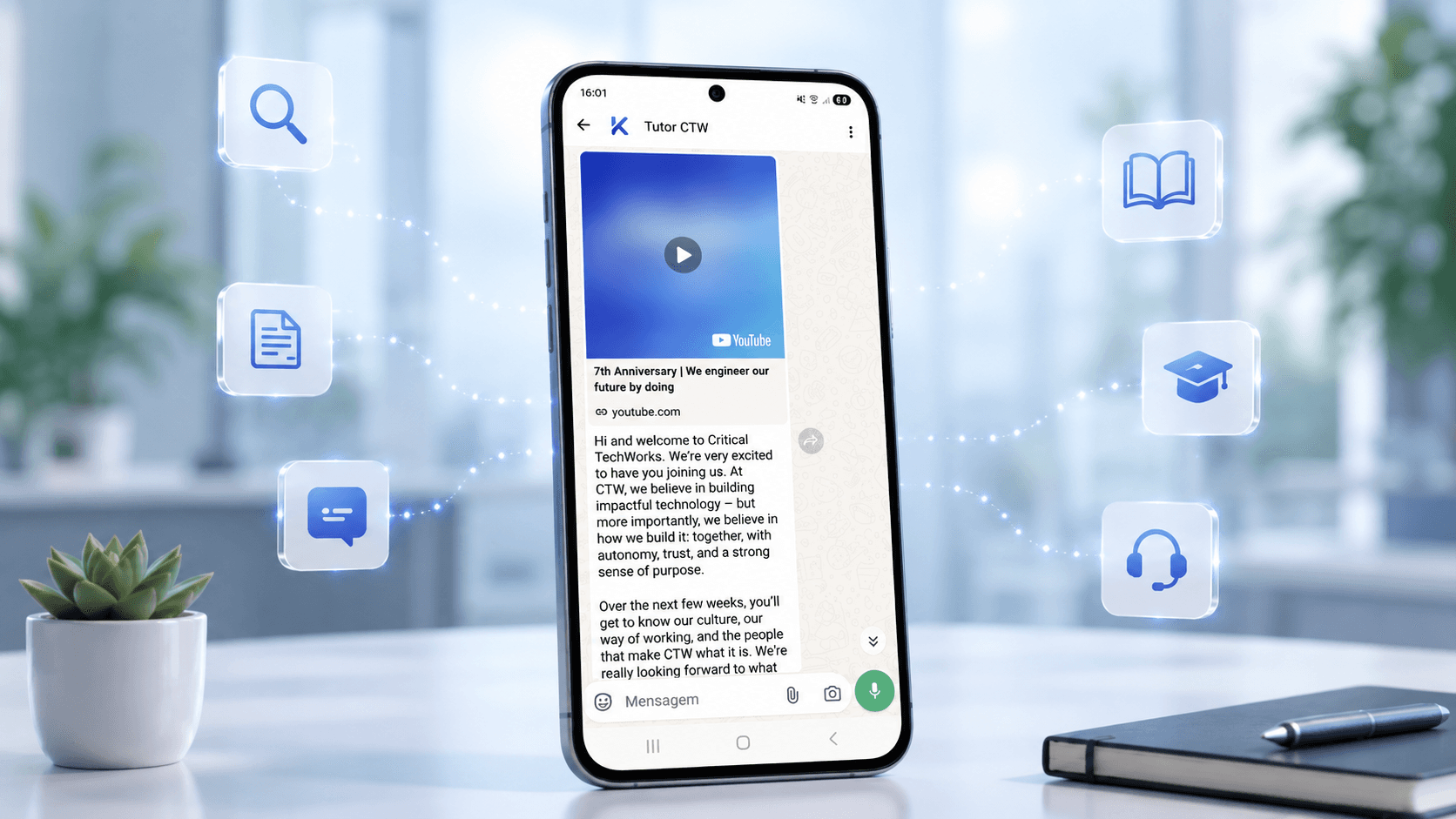 Mockup de conhecimento interno no MyDigitalBot